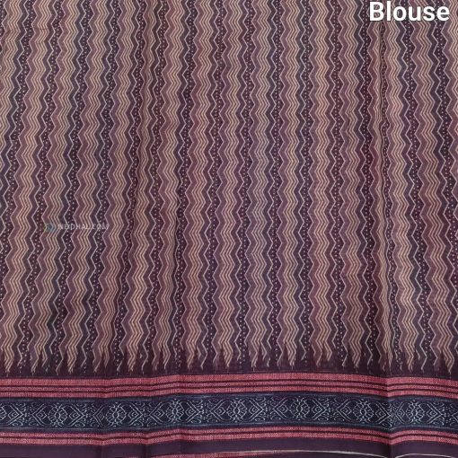 CODE NS21 : Pink shade digital printed silk cotton saree(thin& light weight)striped pattern pallu, zigzag printed blouse with borders. - Image 4